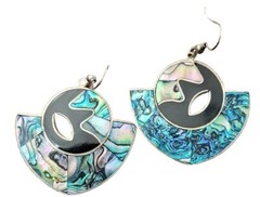 Alpaca Mexico silver abalone earrings