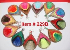 PERUVIAN EARRINGS, THREAD EARRING HANDMADE MEDIUM SIZE ASSORTED COLORS #229B