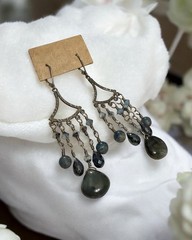 JBB Signed Sterling Silver Crystal Chandelier Earrings Handcrafted