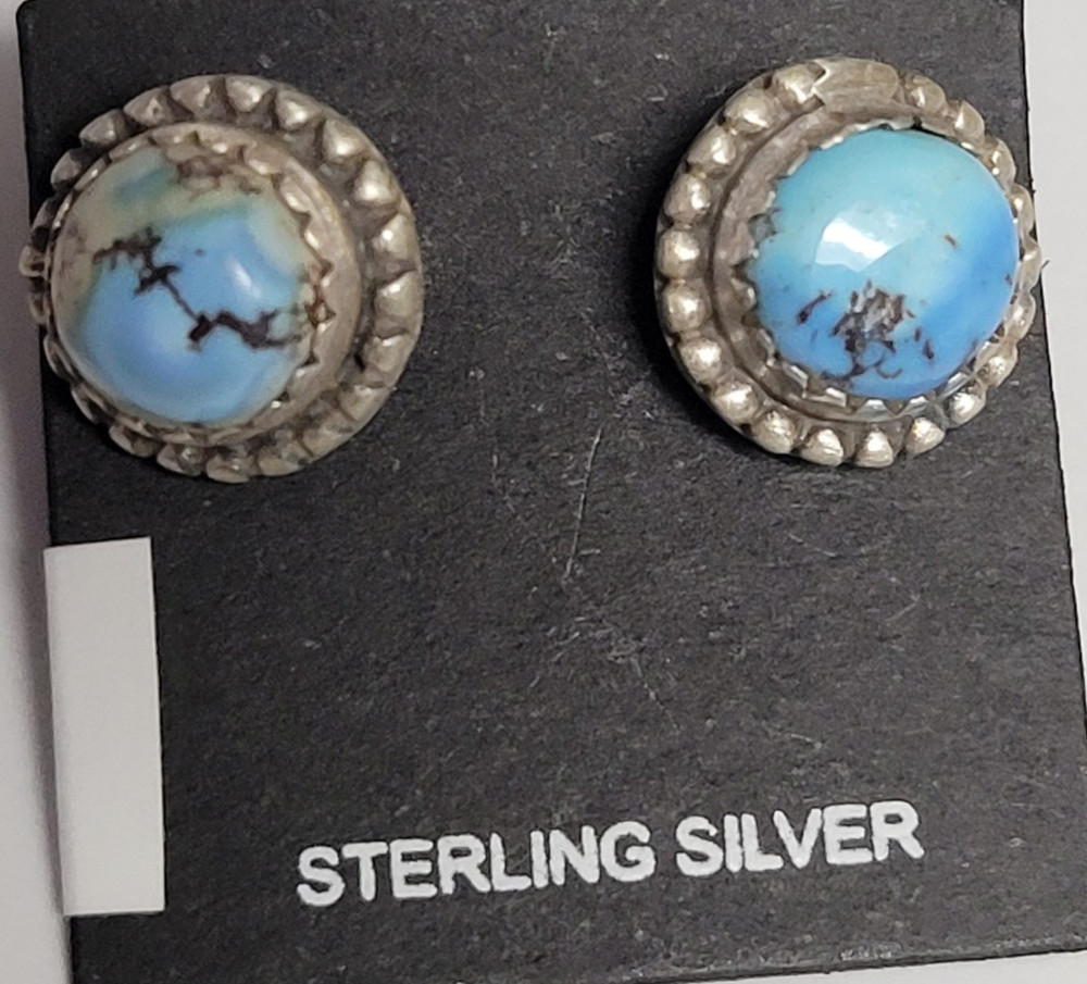 Golden Hills Turquoise Studs – SS 925 – handmade