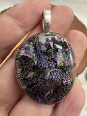 Dichroic Glass Handmade Necklace Pendant Metallics