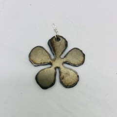 Handmade Retro Style 1960s MCM Daisy Flower Copper Pendant Charm