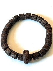 Sandalwood Mantra Barrel Bead Bracelet Women Men Jewelry