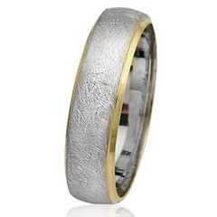 Wedding Ring Jewish Band In Solid 14K Two Tone Gold Florentine Finish Jewelry