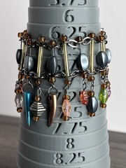 Vintage Artisan Beaded Bracelet Adjustable 6.75-8.75 In