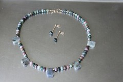 Labradorite and Indian Agate Necklace Unique Jewelry One of a Kind Gift or Treat