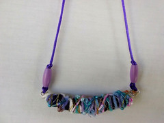 Women Boho Fabric Textile Beaded NECKLACE 30″ Boho Gypsy USA Seller New