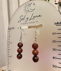 Mahogany Obsidian Gemstone Handmade Drop Dangle Earrings