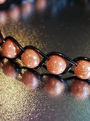 Sandstone and Black Copper Bracelet EMFs Protection