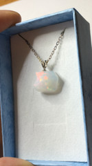 #350- 7.35ct Genuine Freeform Ethiopian Welo Opal on a Sterling Silver Chain