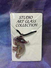 Blown Glass Seahorse Pendant Necklace