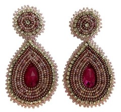 NATIVE STYLE HANDCRAFTED LIGHT PURPLE LAVENDER TEARDROP POST EARRINGS 60/36