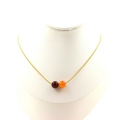 Minerals and Gemstones Agate Necklace Multicolored 8 mm 2 Pearls Chain A Bijoux