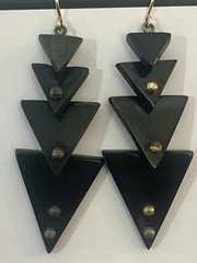Ashley Pittman Earrings AP Dangle Pierced Drop Not Signed Vintage Estate As Is