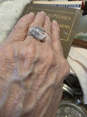 Crystal Quartz Gemstone Wire Wrap Silver Ring, Custom Sizing, Health Jewelry