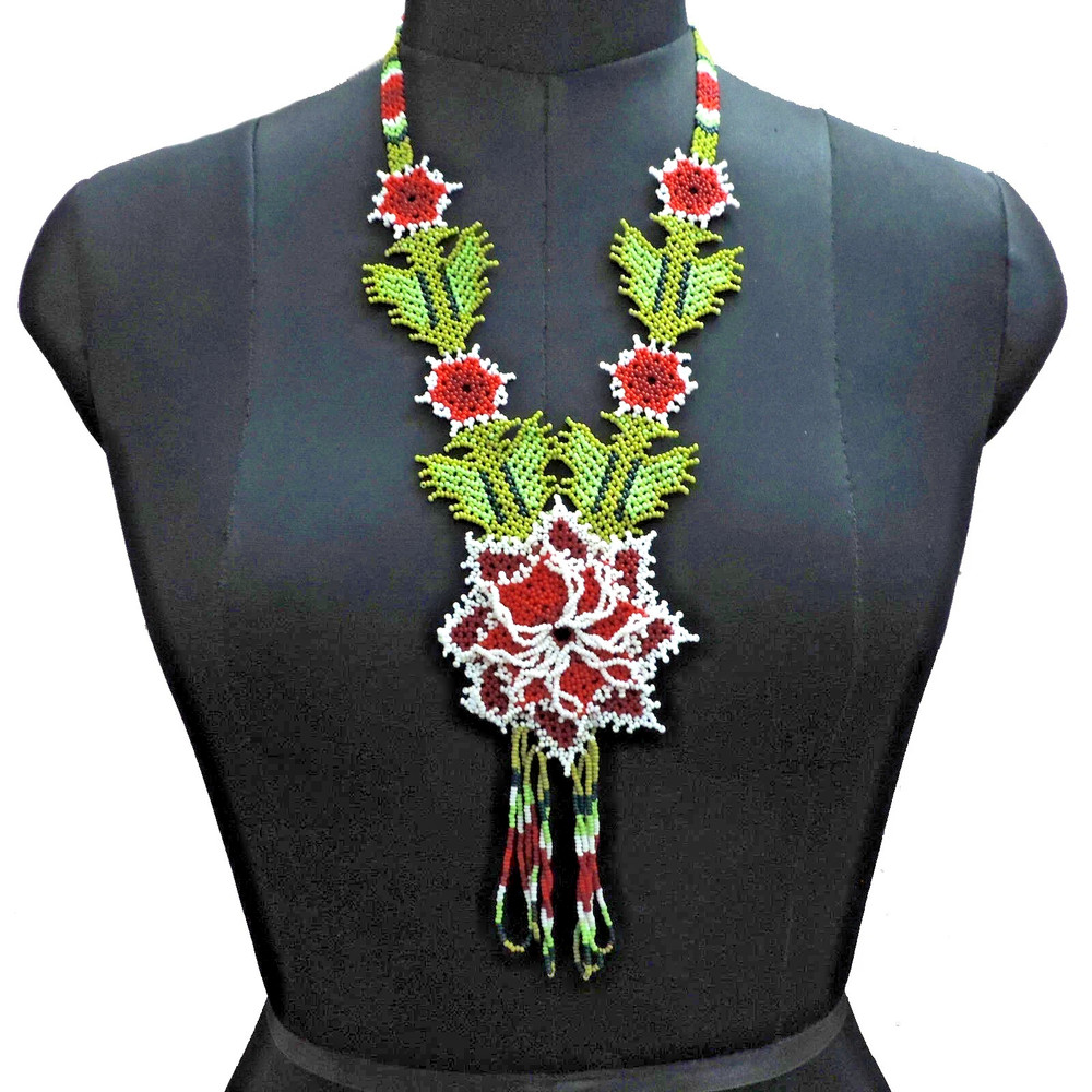 Handmade Necklace Seed Bead Boho American Style Nativ Beaded Multi Strand Gifts