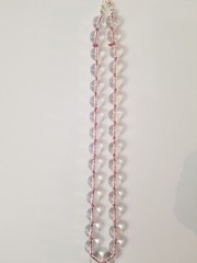 Hand knotted 20 in.pool of lights style necklace, 100% pink silk handmade clasp
