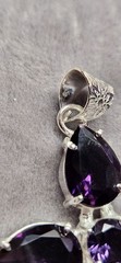 Purple Set Amethyst Quartz Cross Earrings Pendant Faith Church Christian Joy