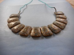 Vtg Turquoise Necklace 28″ Fashion Jewelry Handmade Hand-Knotted Artisan