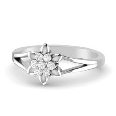 925 Sterling Silver 1.5 MM Pear Cubic Zirconia Exquisite Flower Adjustable Ring