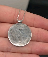 Cloisonne Enamel Sterling Silver Hawaii Hibiscus Flower Signed Pendant Necklace