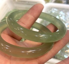 Certified Natural 54-64mm Natural Grade A icy light Green Jade xiuyu Bangle