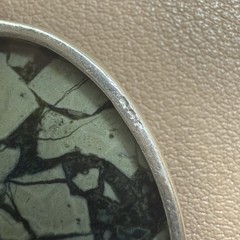 925 Sterling Green Bloodstone Jasper Pendant 9g 7.2mm Bail