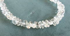 VTG Artisan White Quartz or Rock Crystal Necklace 20″ Strand Silver Hook Clasp