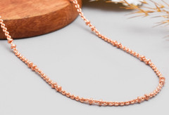 26 inch Pure Copper Beaded Link Chain Necklace, Healing Copper Jewelry Spiritual