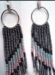 Handmade Beaded Fringe Earrings Long Boho Hoop Dangle Drop Chandelier Jewelry