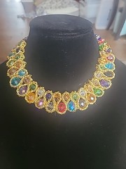 Artisan Crafted Wire Beaded Statement Collar Choker Necklace Multi Color…
