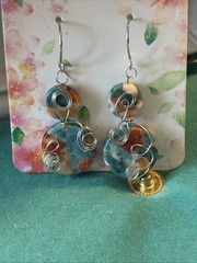 Woman’s Hand Crafted Sterling Silver And Genuine Oyster Shell 1 3/4 Inch