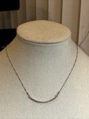 36. 14/20 G.F.,925 Sterling Silver Lab Diamond Curved Bar Statement Necklace 18″
