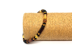 Amber Bracelet Gift Big Size Unisex Baltic Amber Beads Tablet Barrel Round 7645