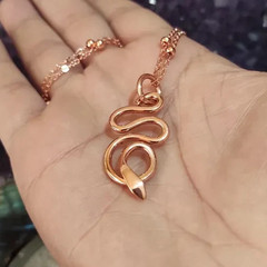 1 Pc Pure Copper Healing Spiral Snake Pendant Locket, Jewelry, Spiritual Kriya