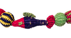 Necklace Handmade Woven Fabric Fish and Beads Inca Manta Folk Art 14 Inches