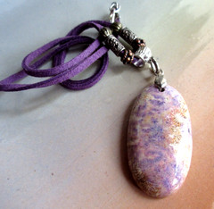 India Agate BOHO Style Suede Cord Necklace 18 in