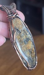 Moss Kyanite ~ Fairly Large Handmade copper wire wrapped pendant 10e