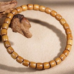 Australian Sandalwood Prayer Bead Bracelet—Single-Strand Wooden Bead Jewelry