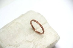 Copper Ring Stackable Hammered Rings band Size 7.5 Wedding Ring Unisex thin 2mm