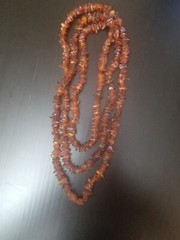 VINTAGE NATURAL BALTIC AMBER NECKLACE 27 IN ,USSR RUSSIA