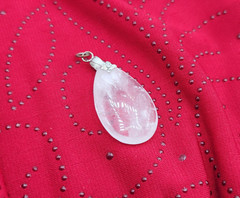Natural Clear Quartz Crystal Gemstone Tumbled Polished Teardrop Pendant