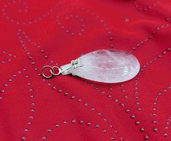 Natural Clear Quartz Crystal Gemstone Tumbled Polished Teardrop Pendant