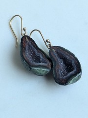 Gabriella Kiss 14k Druzy Geode Earrings