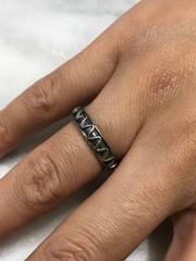 sz 6, BA Suarti Indonesia sterling silver handmade ring, 925 wave textured band