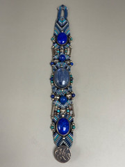 Isha Elafi Kyanite,Amazing Lapis Lazuli, Turquoise Sterling Silver Bracelet