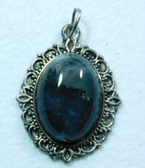 Chlorite Included Quartz Gemstone Pendant in Silver Setting