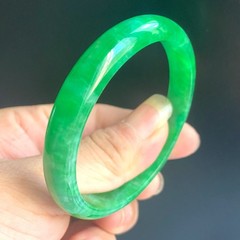 Certified Grade A Green 58mm Natural Burma Jade jadeite Bangle