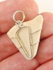 1.0″/26mm Novaculite sterling silver wire wrapped Pendant #825