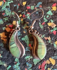 Handcrafted Sterling Silver Turquoise Drop Earrings VNTG 1990’s UNIQUE Style